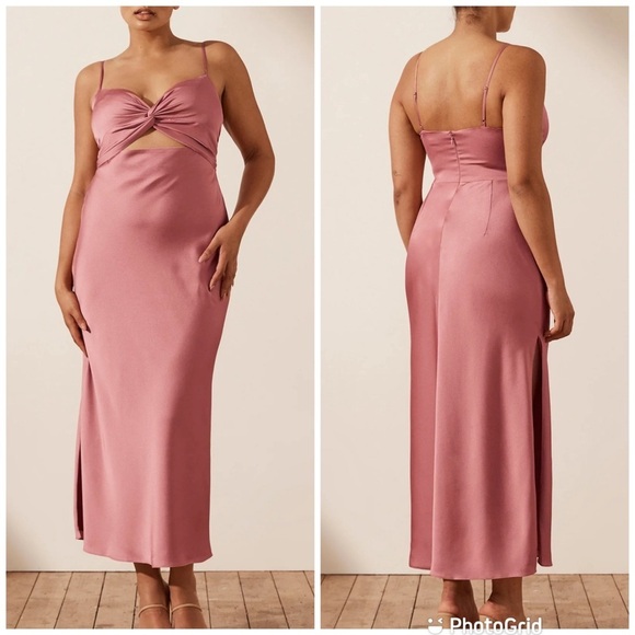 Shona Joy Luxe Twist Front Sleeveless Midi Dress - Rose New with Tags!